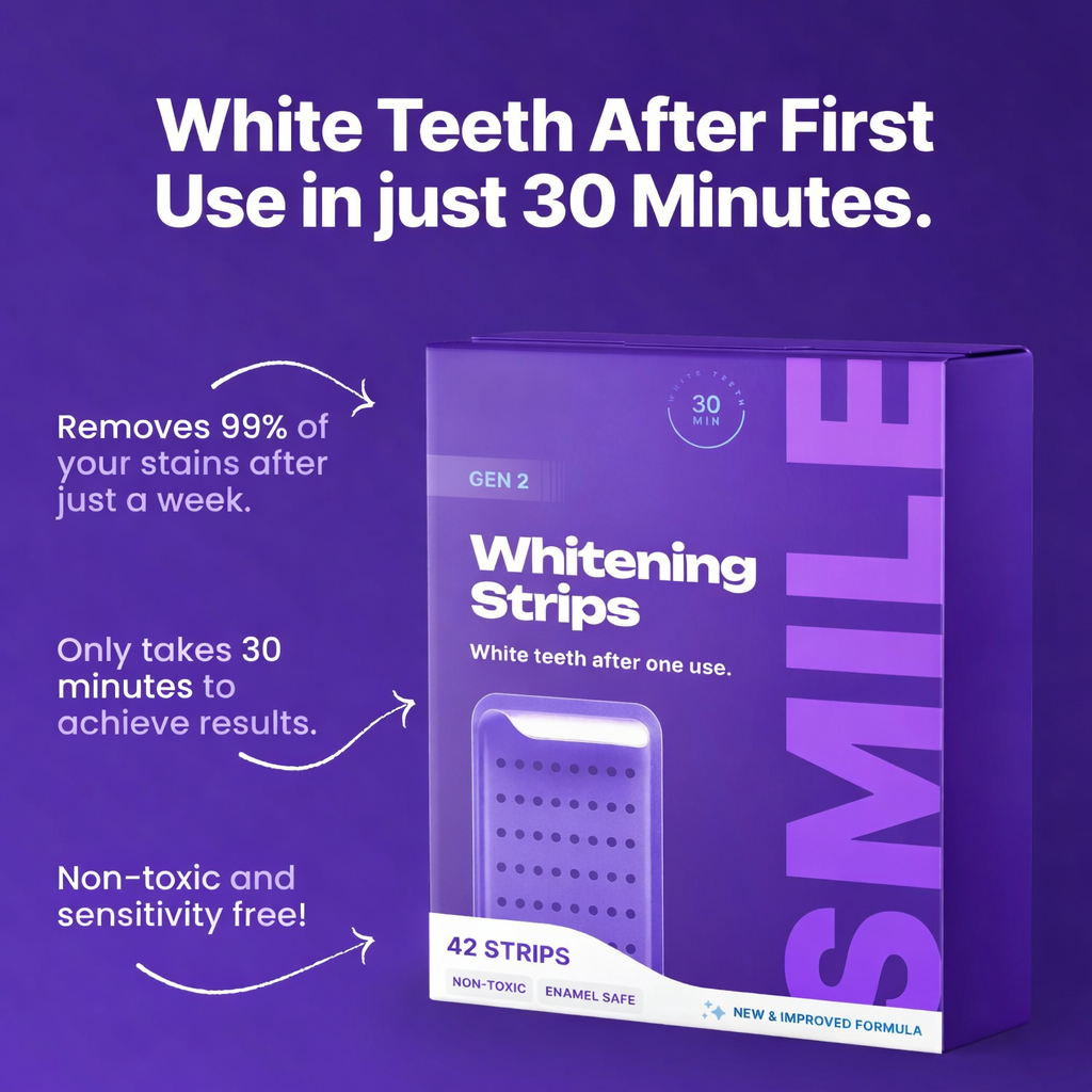 2026 Dr. Dent Purple Teeth Whitening Strips Enamel Care
