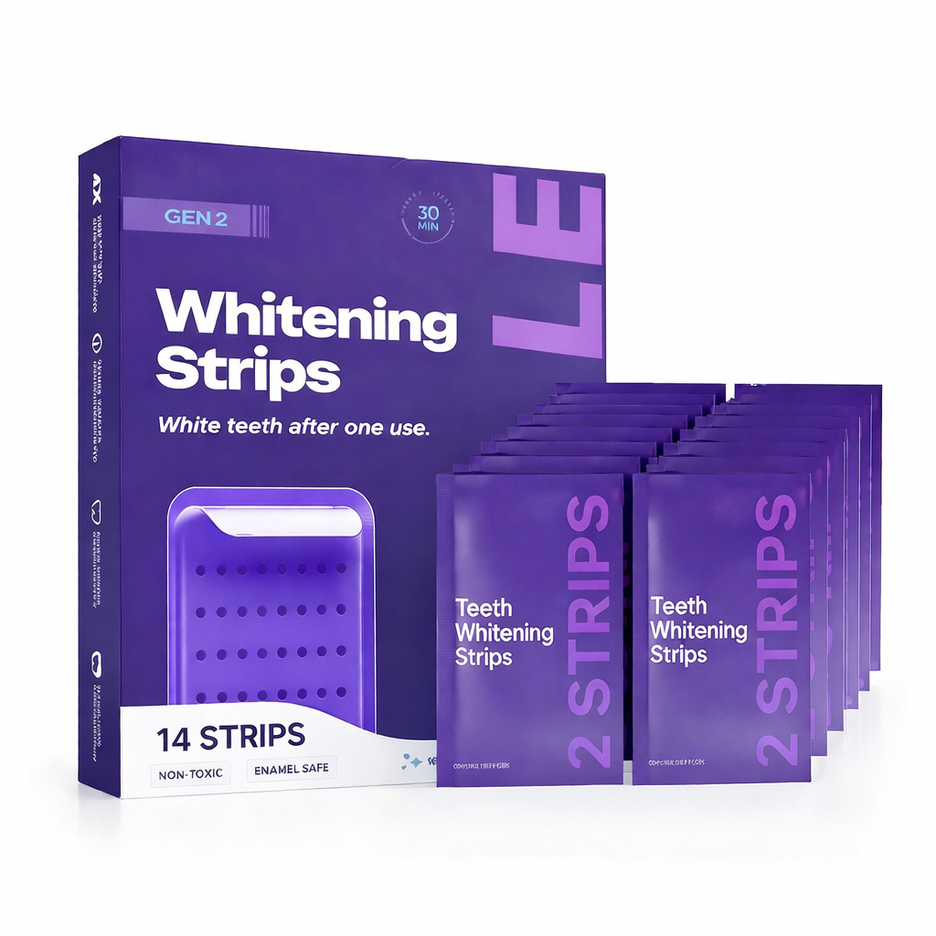 2026 Dr. Dent Purple Teeth Whitening Strips Enamel Care